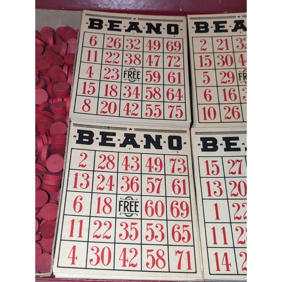 Antique Vintage 1930's  MB Beano A Complete Set Bingo Board Game Must See Rare - Picture 5 of 8